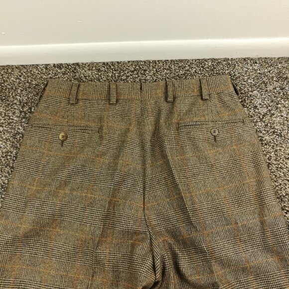 NWOT Alfred Dunhill Suit Wool Cashmere Glen Plaid Beige Brown 38R 30W Italy Made - Picture 14 of 14
